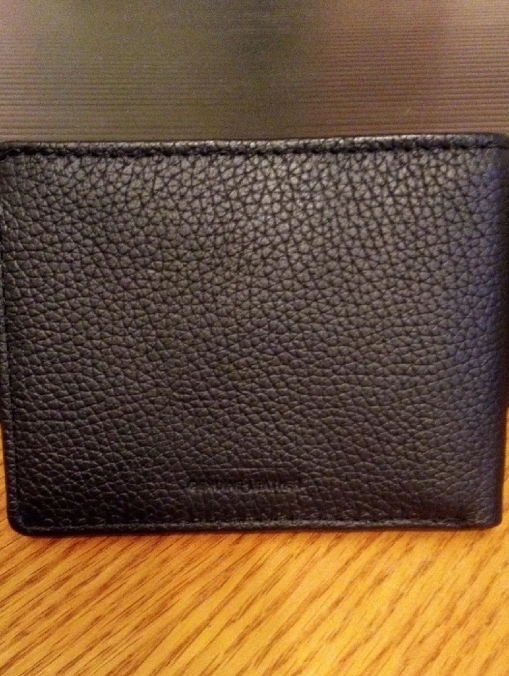 Calvin Klein Black Pebbled Leather Bi-Fold Card Holder